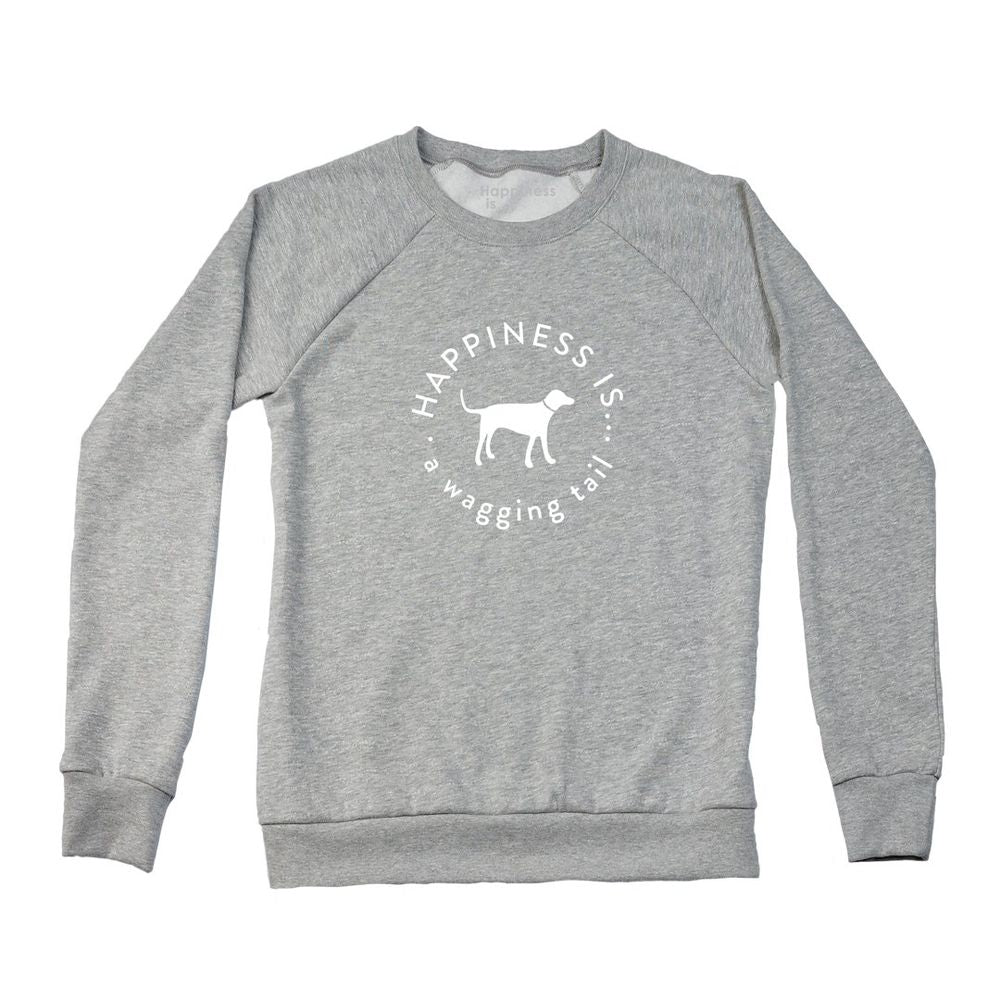 Women's Wagging Tail Crew Sweatshirt, Heather Grey