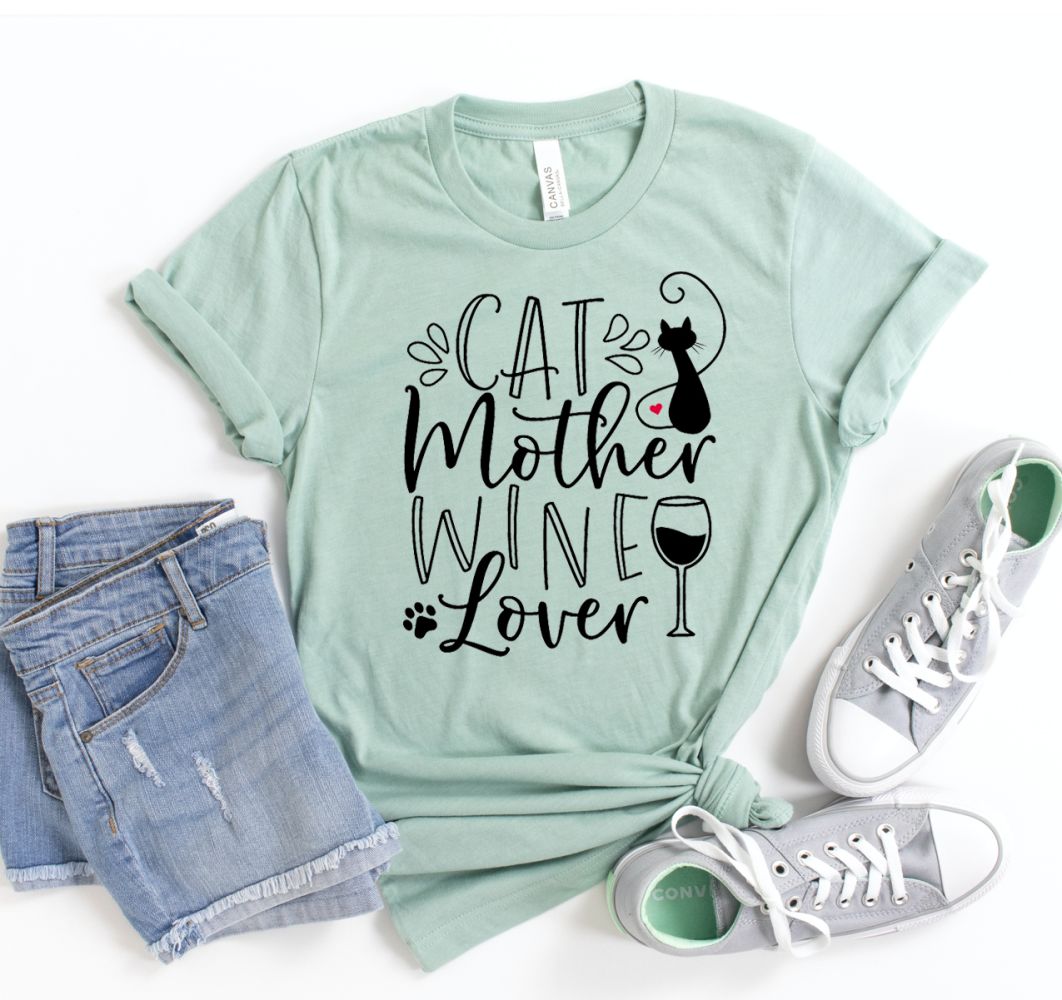 Cat Mother Wine Lover T-shirt